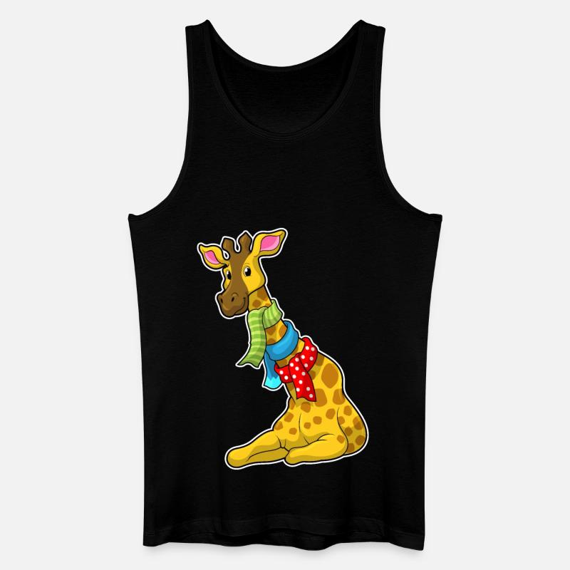Giraffe mit Schal - Männer Bio Tank Top - Schwarz