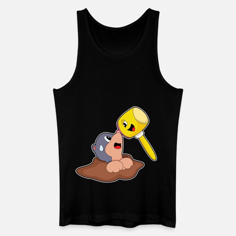 Maulwurf Hammer - Männer Bio Tank Top - Schwarz