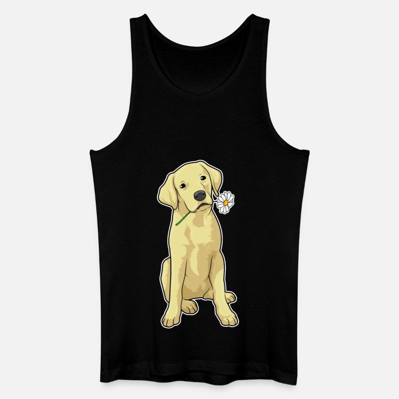 Labrador Gänseblümchen - Männer Bio Tank Top - Schwarz