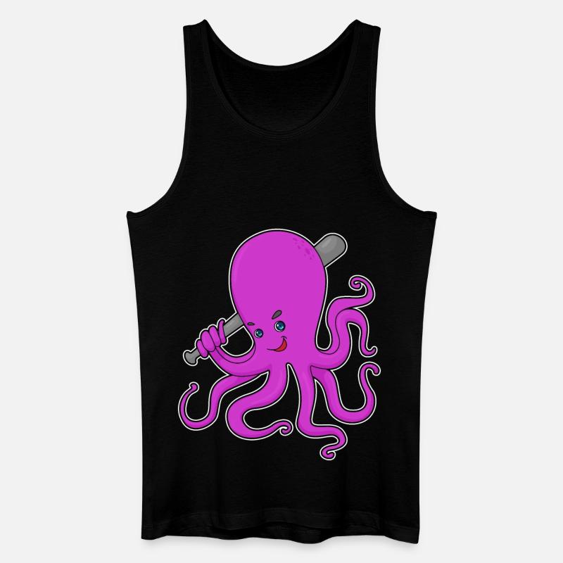 Krake Baseball Baseballschläger - Männer Bio Tank Top - Schwarz