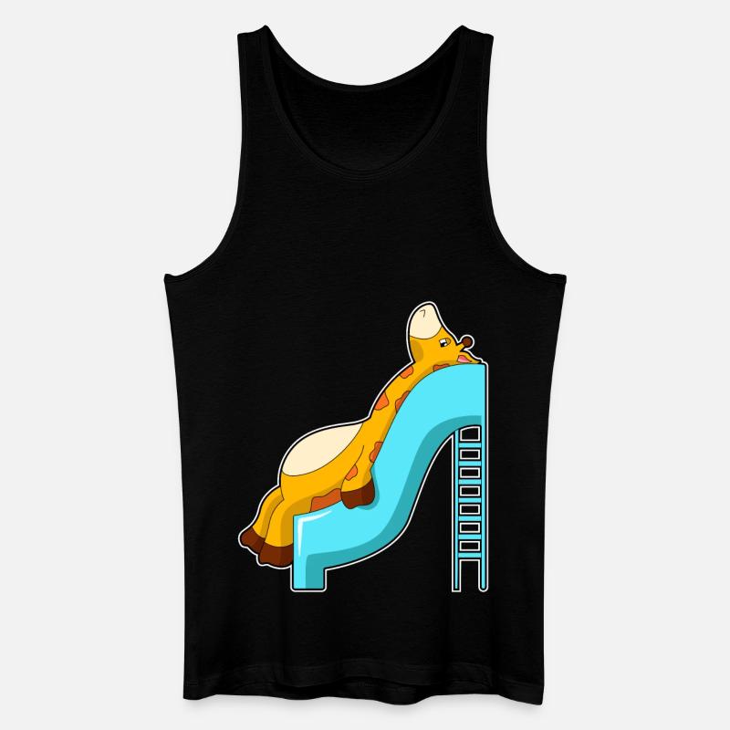 Giraffe Rutsche - Männer Bio Tank Top - Schwarz