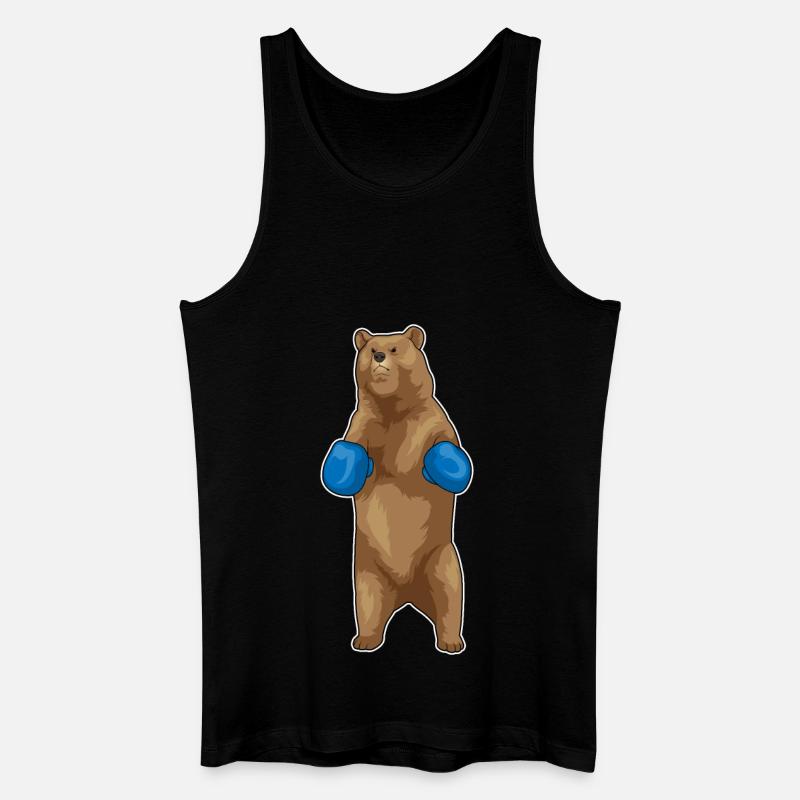 Bär Boxer Boxhandschuhe - Männer Bio Tank Top - Schwarz