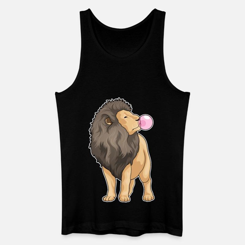 Löwe Kaugummi - Männer Bio Tank Top - Schwarz