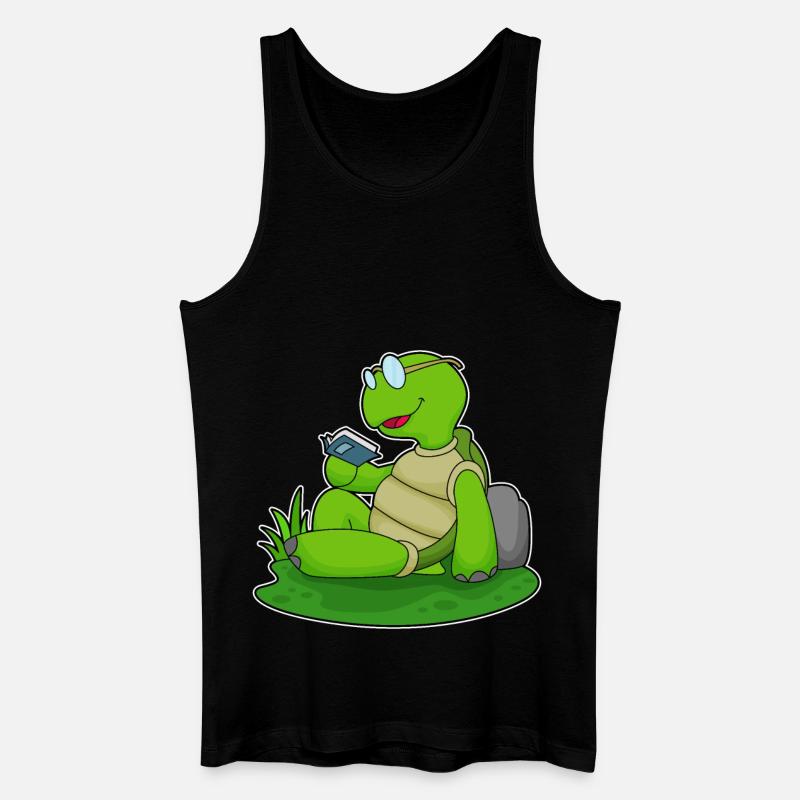 Turtle Read Book - Men’s Organic Tank Top - black