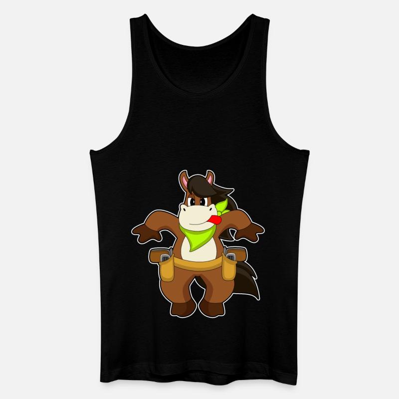 Pferd Cowboy Pistole - Männer Bio Tank Top - Schwarz