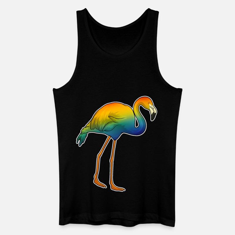 Flamingo Regenbogen - Männer Bio Tank Top - Schwarz