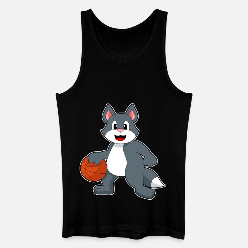 Chat Basketteur Basketteur - Débardeur bio Homme - noir