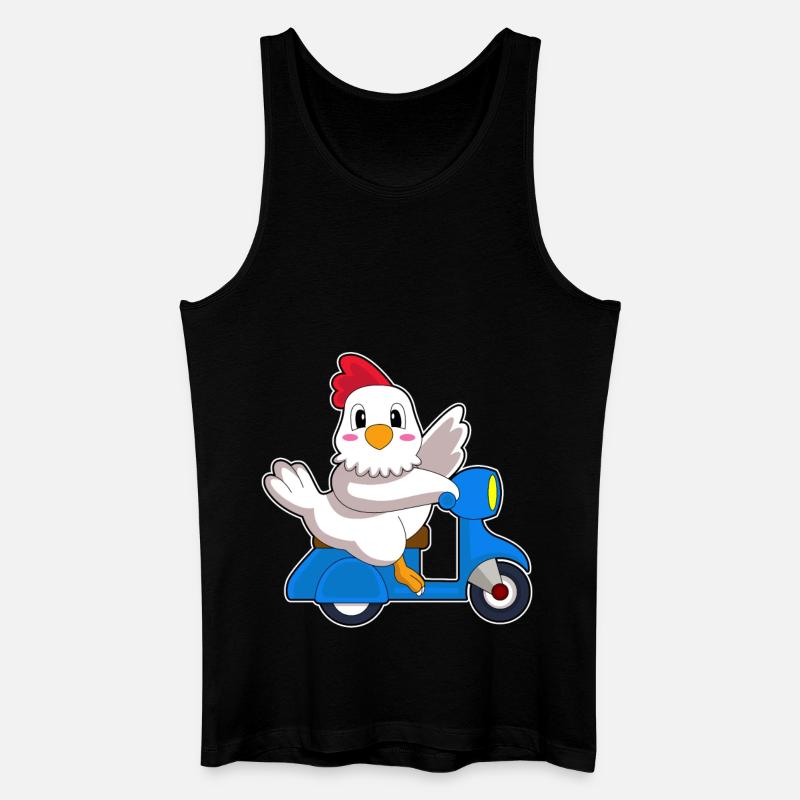 Huhn Motorroller - Männer Bio Tank Top - Schwarz