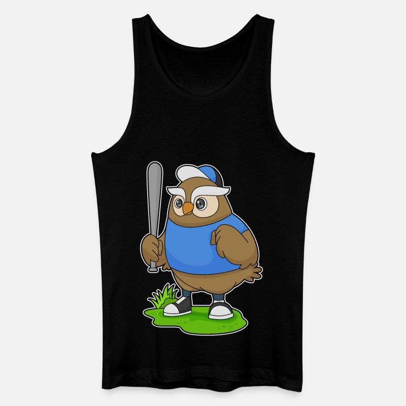 Eule Baseball Baseballschläger - Männer Bio Tank Top - Schwarz