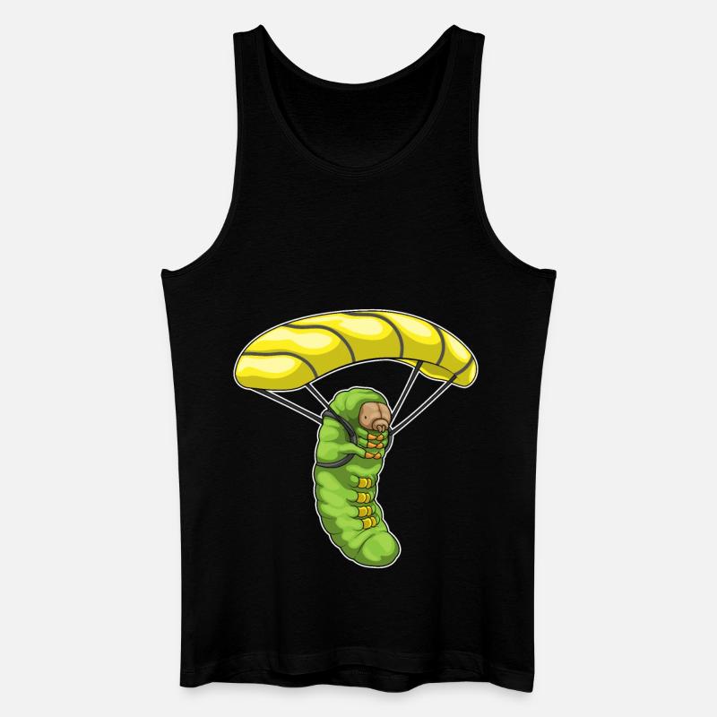 Raupe Fallschirm - Männer Bio Tank Top - Schwarz