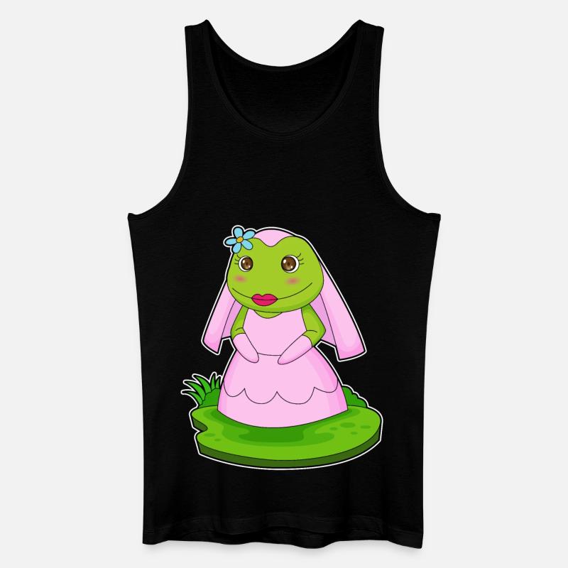 Frosch Braut Blume Hochzeit - Männer Bio Tank Top - Schwarz