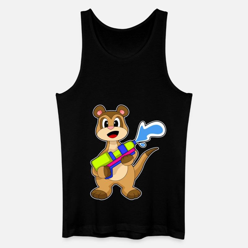 Erdmännchen Wasserpistole - Männer Bio Tank Top - Schwarz