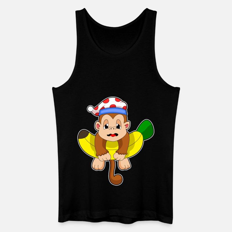 Monkey Sleeping Night Hat - Men’s Organic Tank Top - black