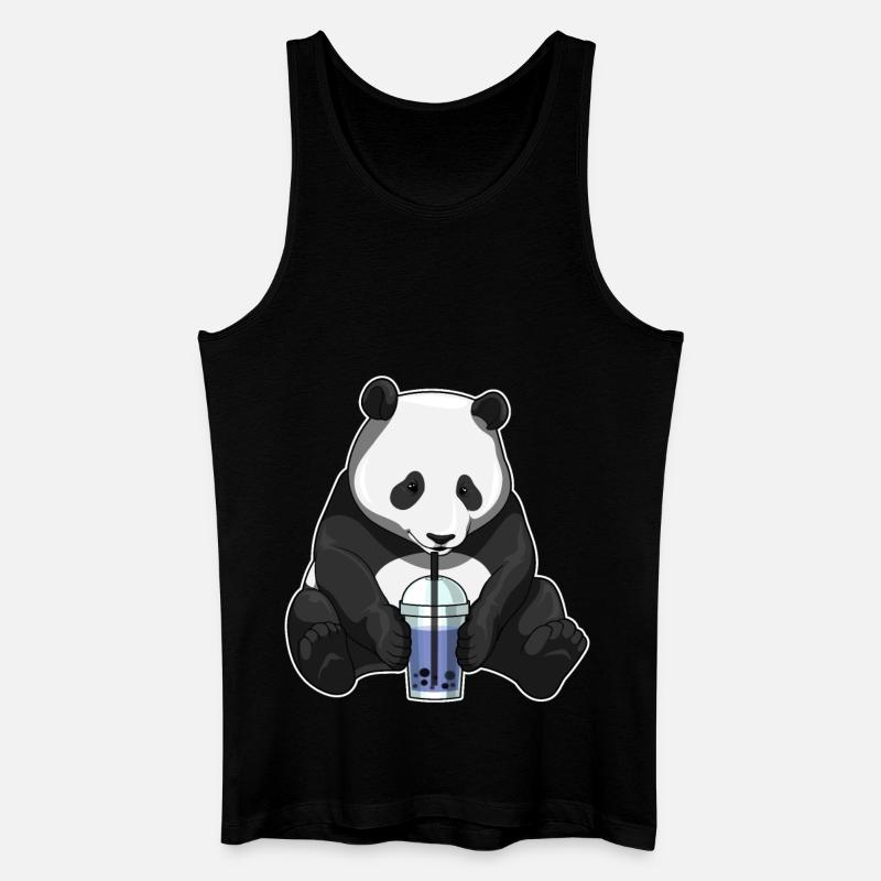 Panda Bubble Tea - Men’s Organic Tank Top - black