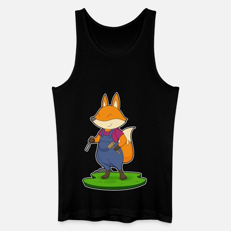 Fuchs Handwerker Hammer Meißel - Männer Bio Tank Top - Schwarz