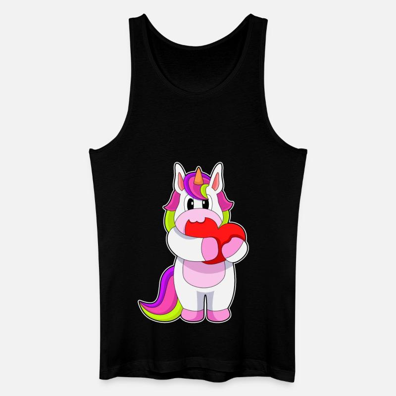 Einhorn Herz - Männer Bio Tank Top - Schwarz