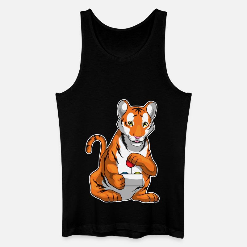 Tiger Gamer Controller - Männer Bio Tank Top - Schwarz