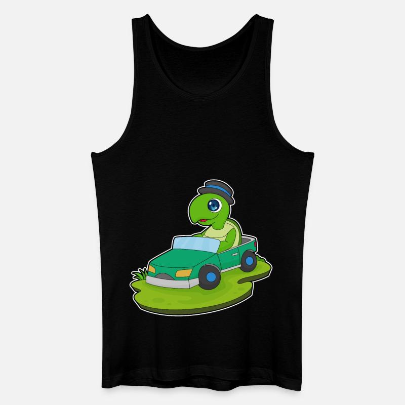 Schildkröte Auto - Männer Bio Tank Top - Schwarz