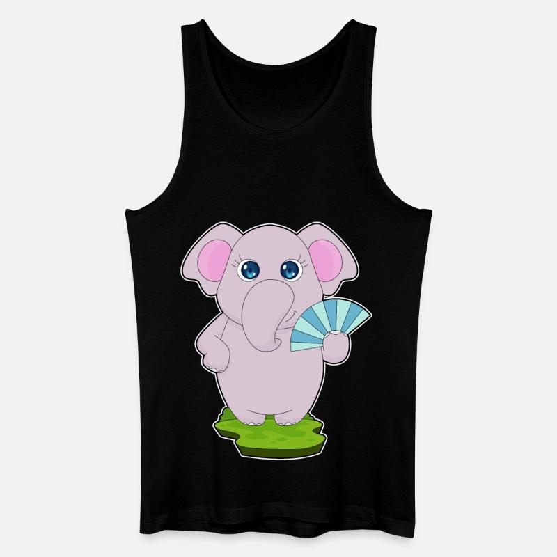 Elefant Handventilator - Männer Bio Tank Top - Schwarz