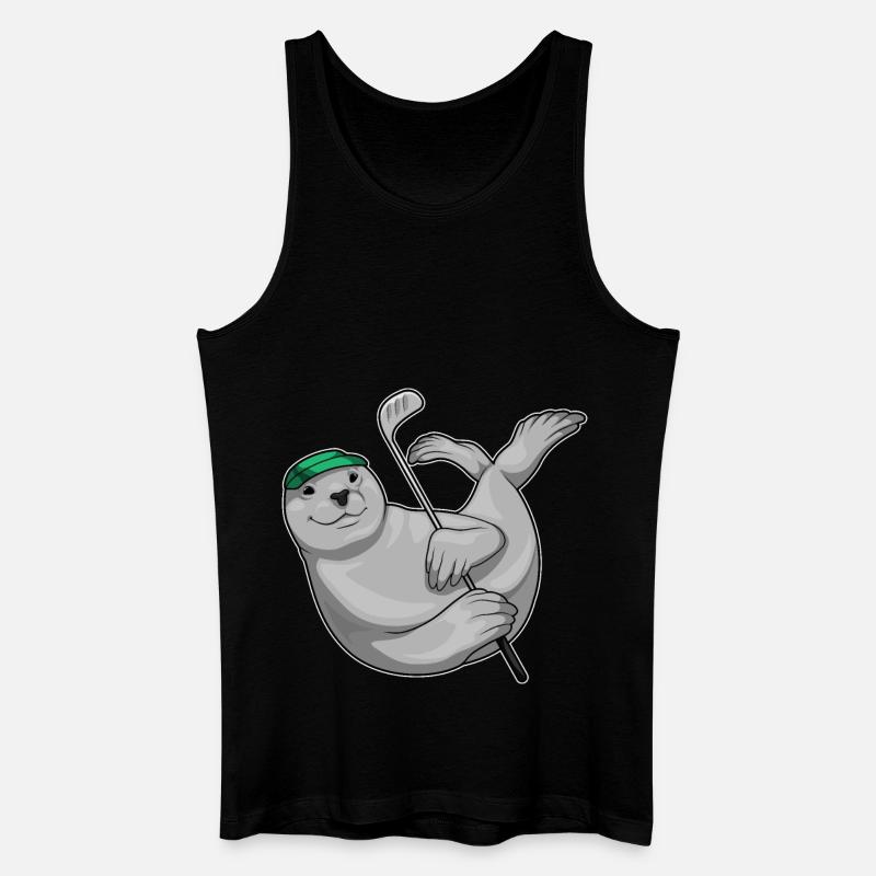Seehund Golf Golfschläger - Männer Bio Tank Top - Schwarz