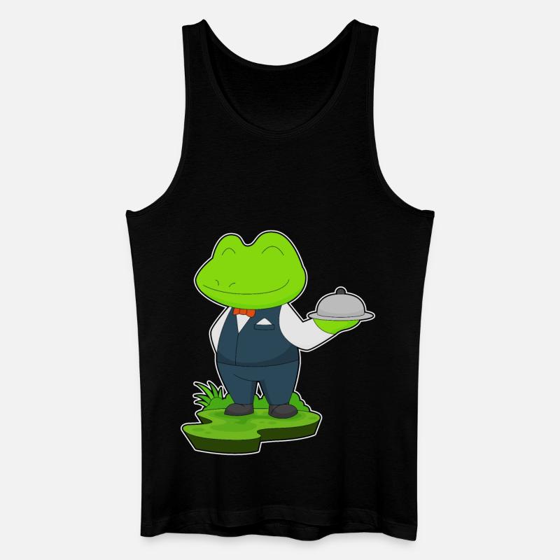 Frosch Kellner Servierplatte - Männer Bio Tank Top - Schwarz