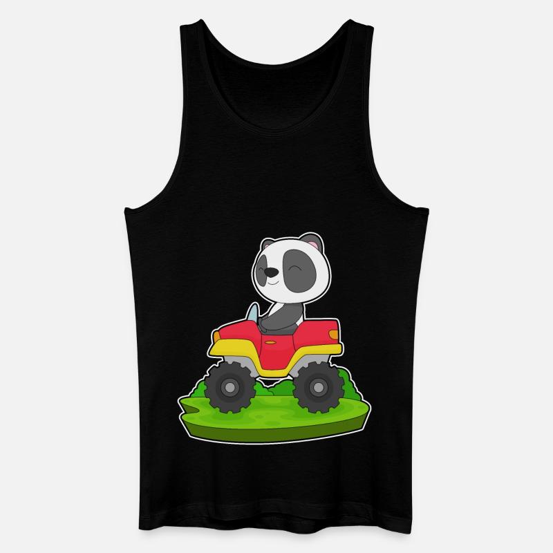 Panda Auto - Männer Bio Tank Top - Schwarz