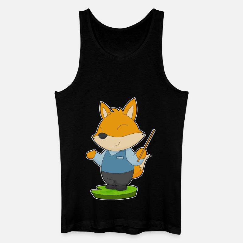 Fox Teacher Pointer - Men’s Organic Tank Top - black
