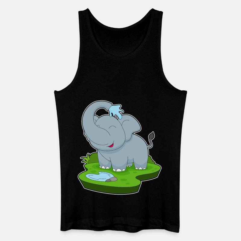 Elephant Bathing Water - Men’s Organic Tank Top - black