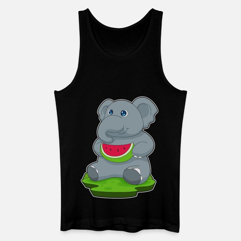 Éléphant Pastèque Fruit - Débardeur bio Homme - noir
