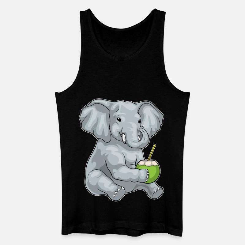 Elefant Kokosnuss - Männer Bio Tank Top - Schwarz