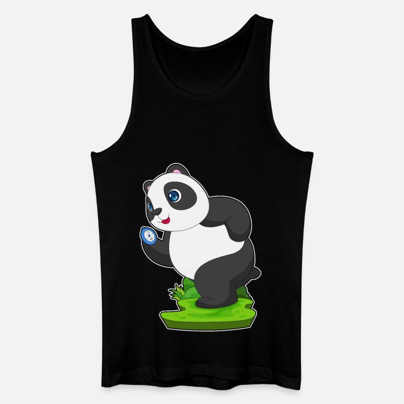 Panda Jogger Chronomètre Jogging - Débardeur bio Homme - noir