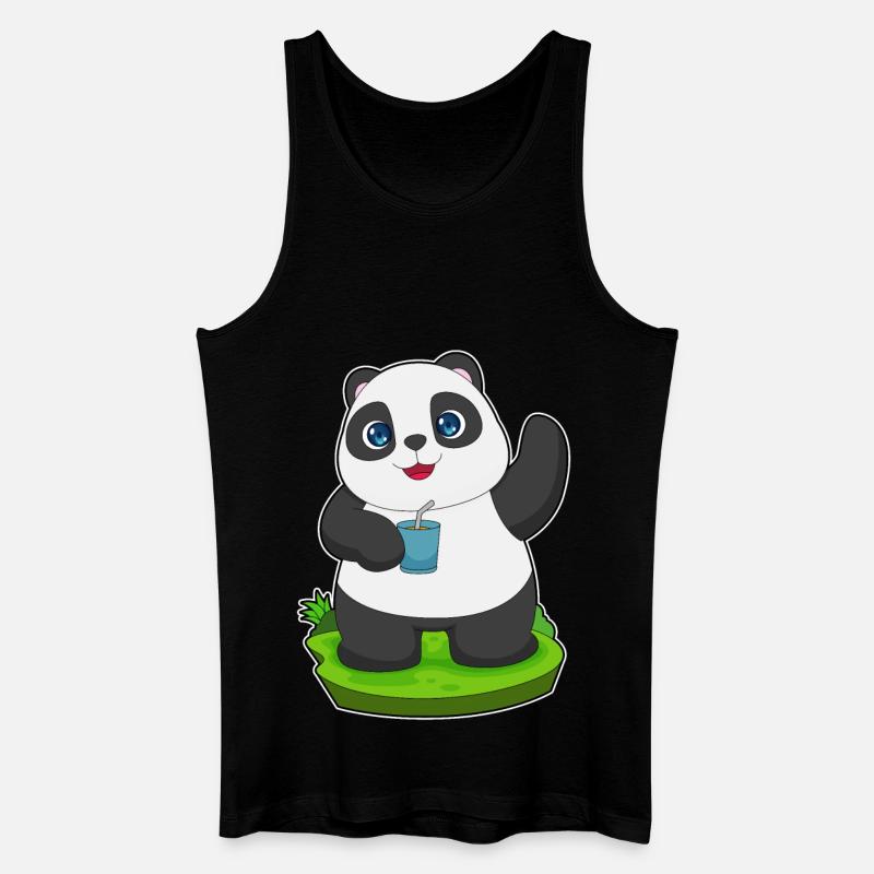 Panda Saft - Männer Bio Tank Top - Schwarz