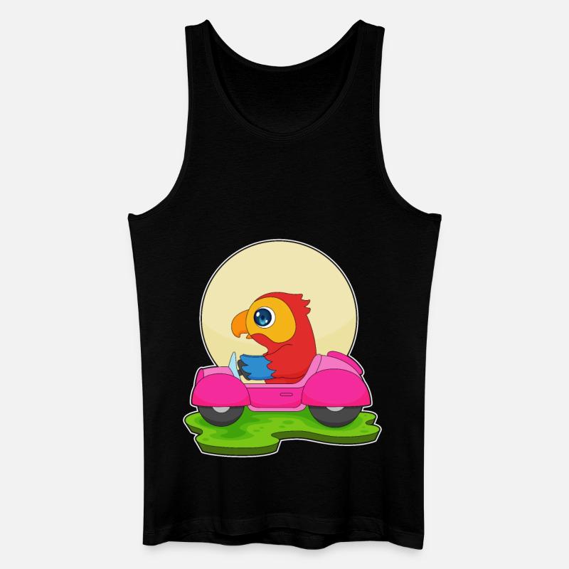 Papagei Auto - Männer Bio Tank Top - Schwarz
