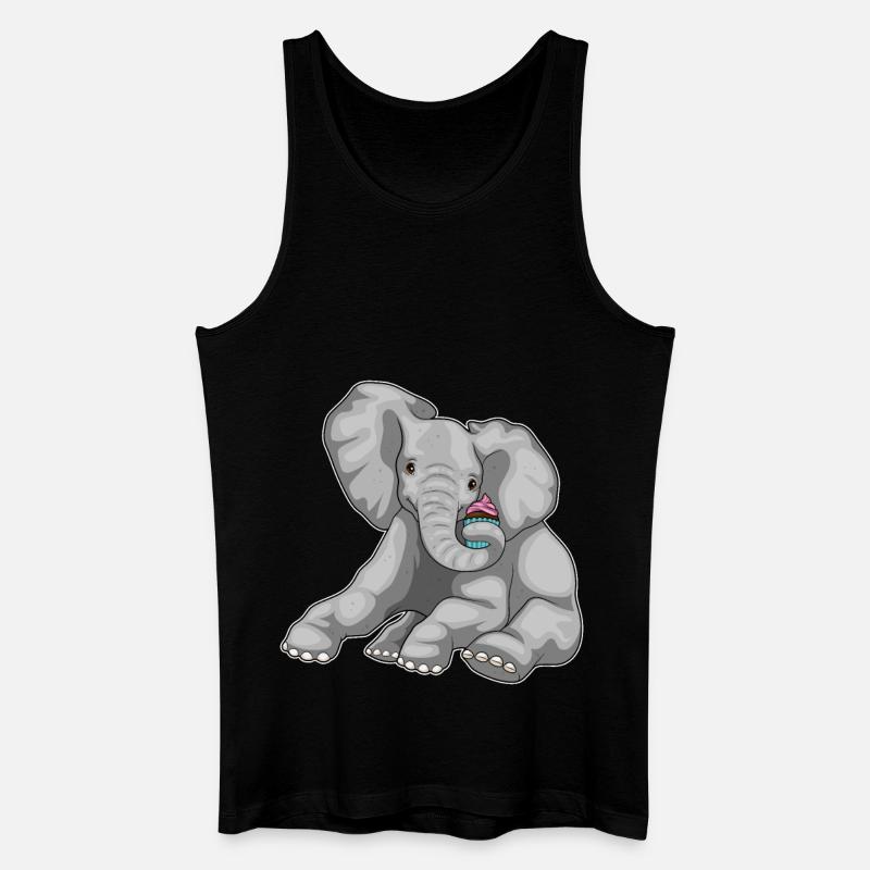 Cupcake éléphant - Débardeur bio Homme - noir