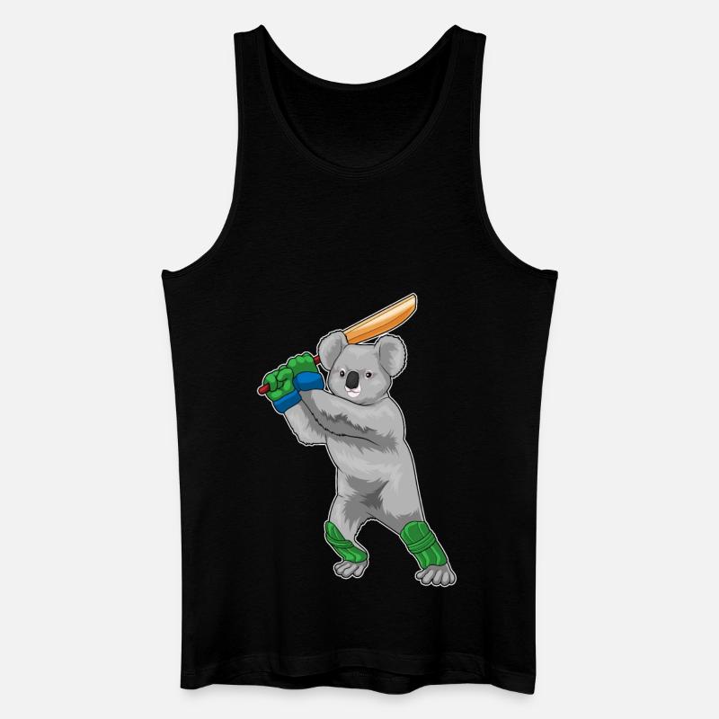 Battes de cricket Koala - Débardeur bio Homme - noir