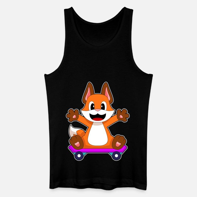 Fuchs Skater Skateboard - Männer Bio Tank Top - Schwarz