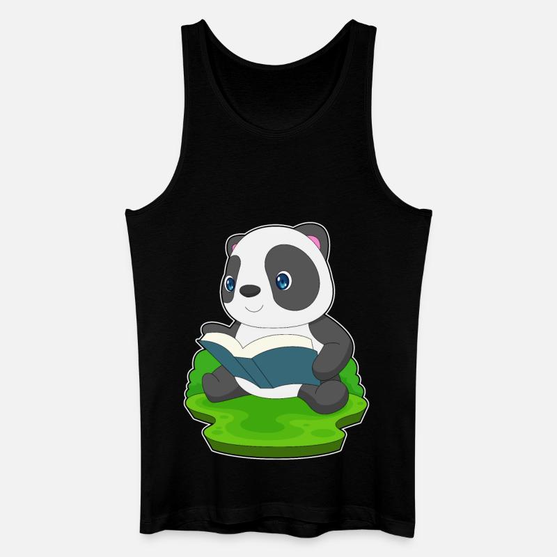 Panda Buch - Männer Bio Tank Top - Schwarz