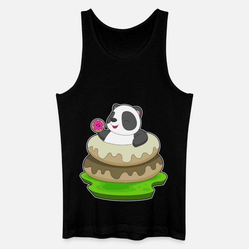 Panda Donuts - Männer Bio Tank Top - Schwarz