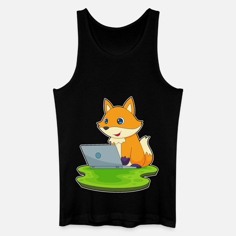 Fuchs Laptop - Männer Bio Tank Top - Schwarz