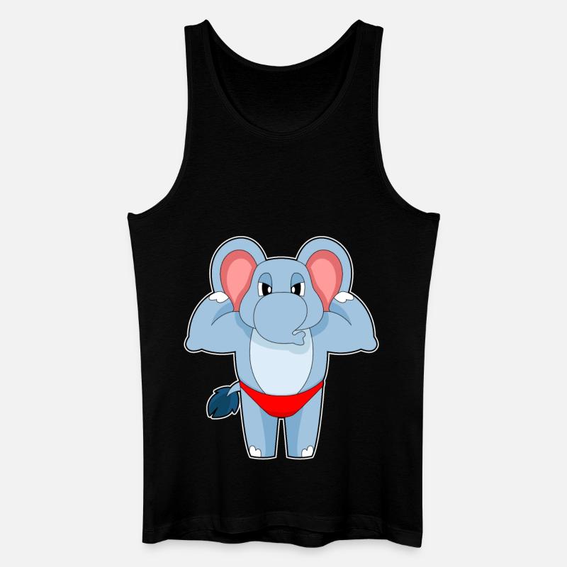 Elephant Bodybuilder Musculation - Débardeur bio Homme - noir