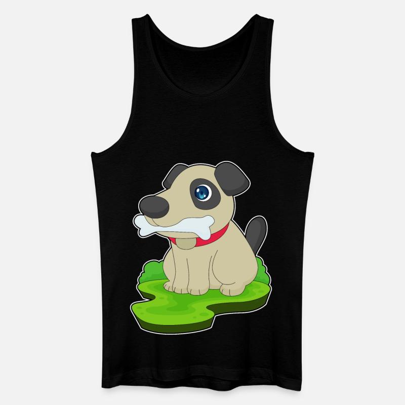Hund Knochen - Männer Bio Tank Top - Schwarz