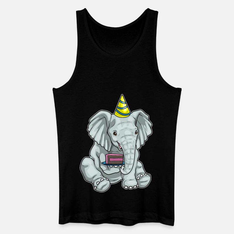 Elefant Kuchen - Männer Bio Tank Top - Schwarz