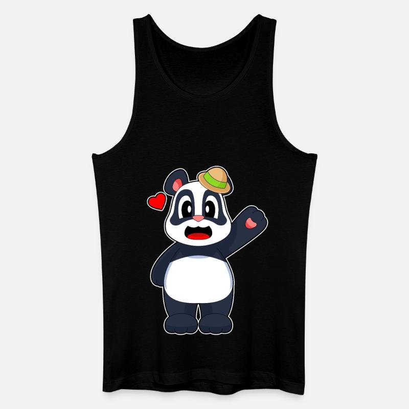 Panda Hut - Männer Bio Tank Top - Schwarz