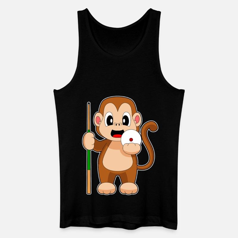 Affe Billiard Queue - Männer Bio Tank Top - Schwarz