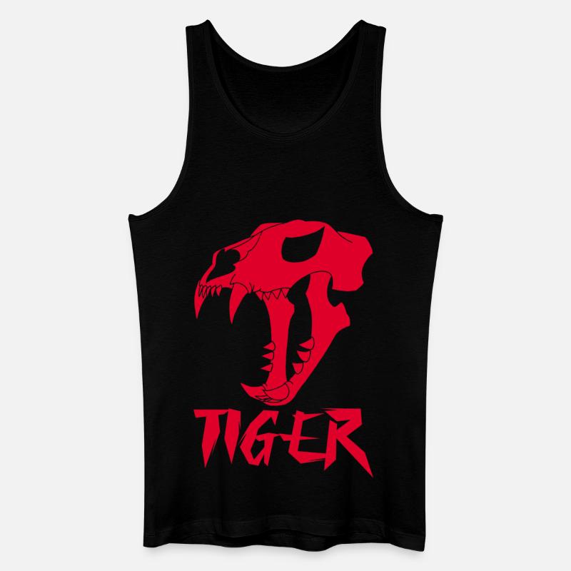 Roter Tiger-Schädel - Männer Bio Tank Top - Schwarz