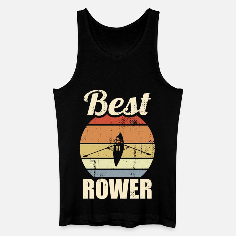 Lustiger Ruderer - Männer Bio Tank Top - Schwarz