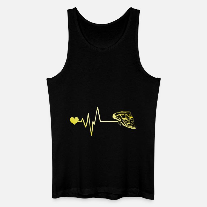 Pizza Puls Herz Liebe - Männer Bio Tank Top - Schwarz