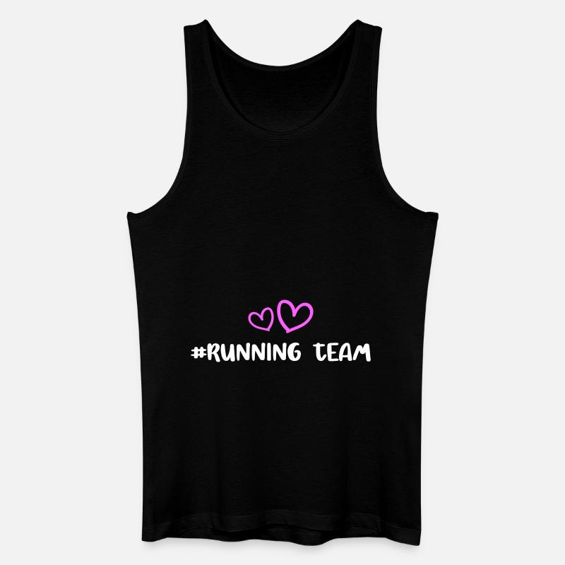 Running Team Herz - Männer Bio Tank Top - Schwarz