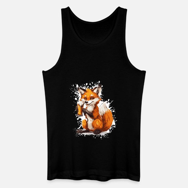 Fuchs Bier Lustig - Männer Bio Tank Top - Schwarz