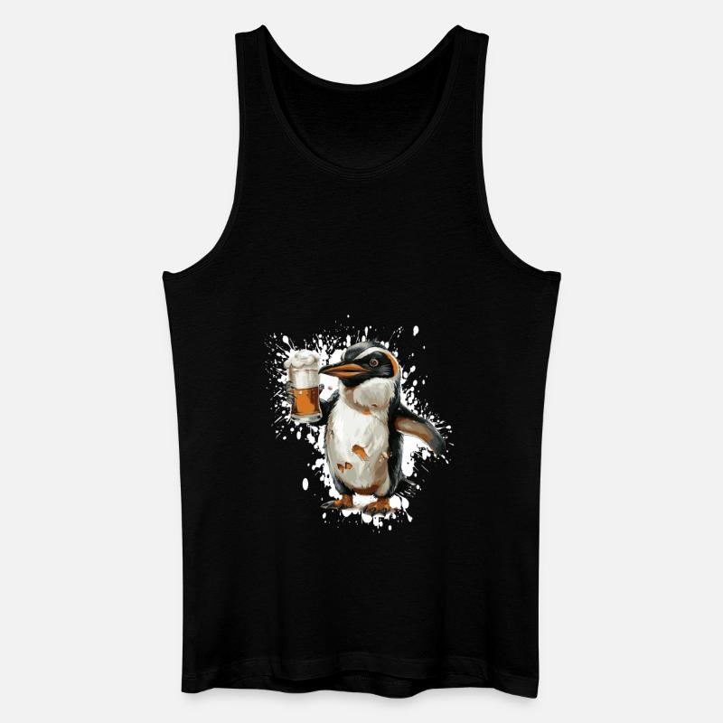 Pinguin Bier Lustig - Männer Bio Tank Top - Schwarz